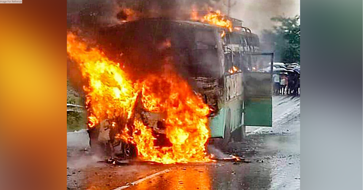 Jharkhand: Fire breaks out at Ranchi bus stop, seven buses gutted in blaze
